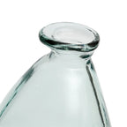 Vase en verre recyclé transparent forme organique bleu – H36 cm