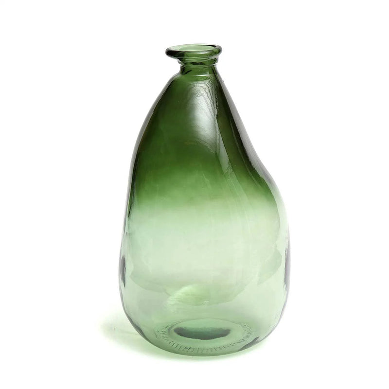 Vase aus recyceltem Glas in Grün 36 cm geschwungenes Design