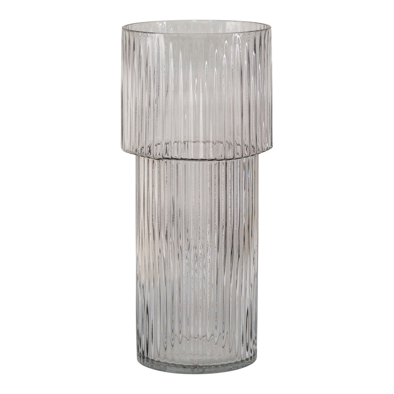 Runde Vase aus mundgeblasenem Klarglas Ø17,5x40 cm